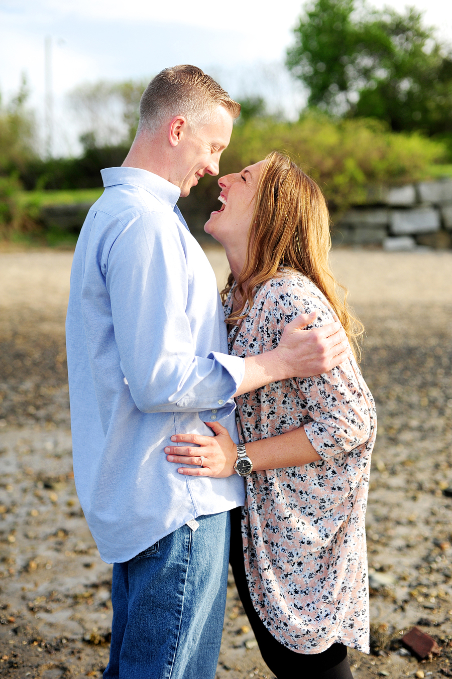 east end beach engagement session