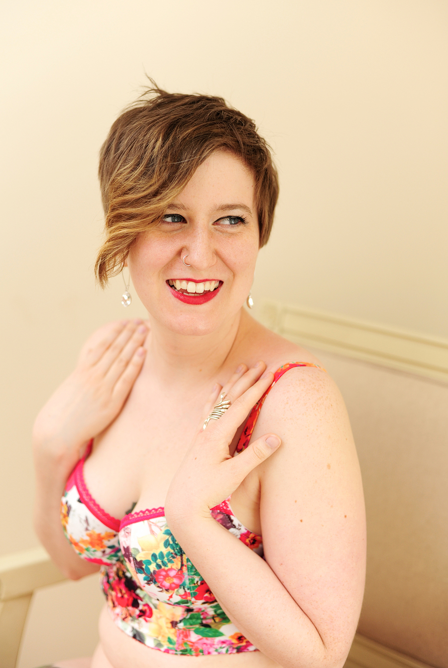 bright and happy boudoir photos