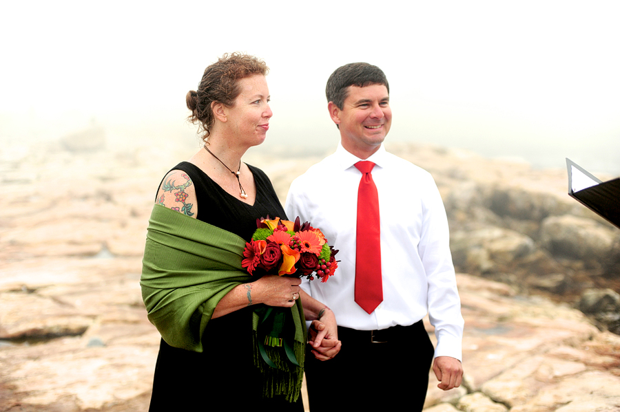 happy, casual elopement in maine