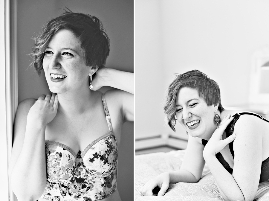 boudoir session with lots of laughing