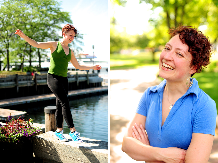 fun, relaxed head shots at waterfront park