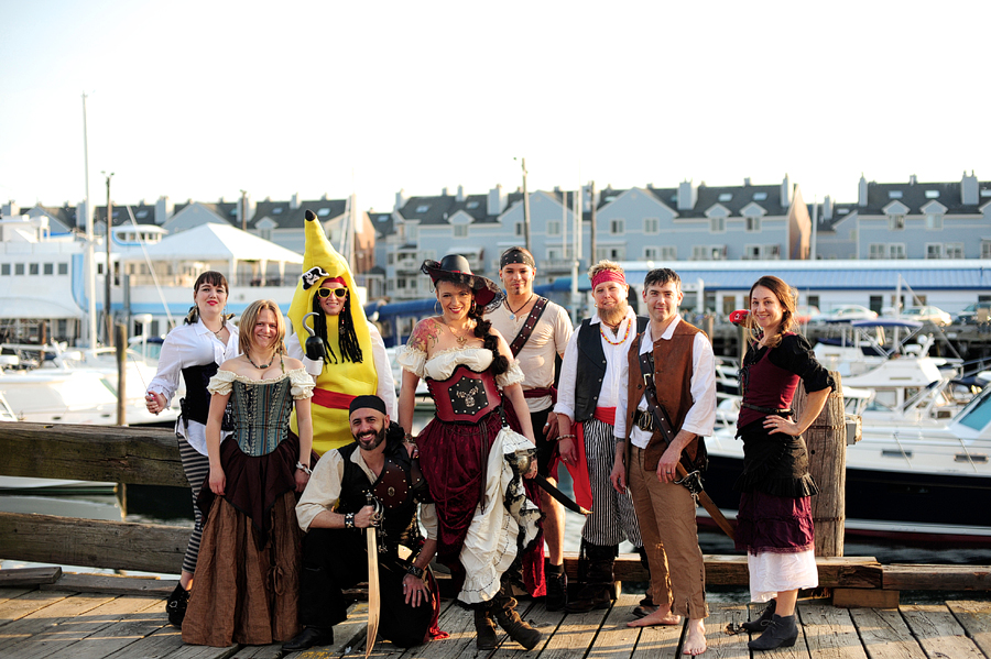 group of people in pirate costumes