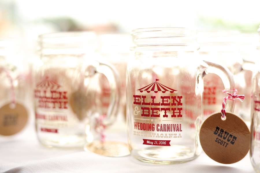 carnival themed wedding mason jars
