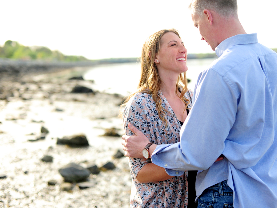 couple laughing on the beach