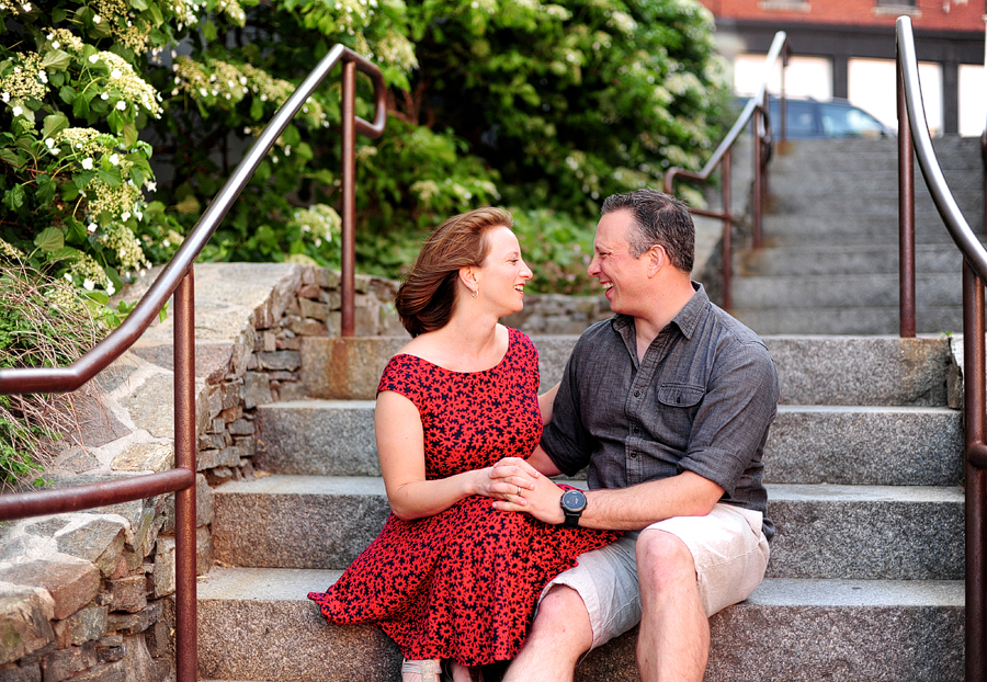 lighthearted couple photos in portland, maine