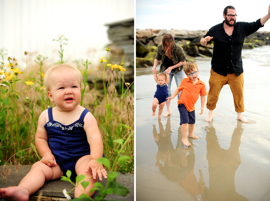 family session on the beach in narragansett