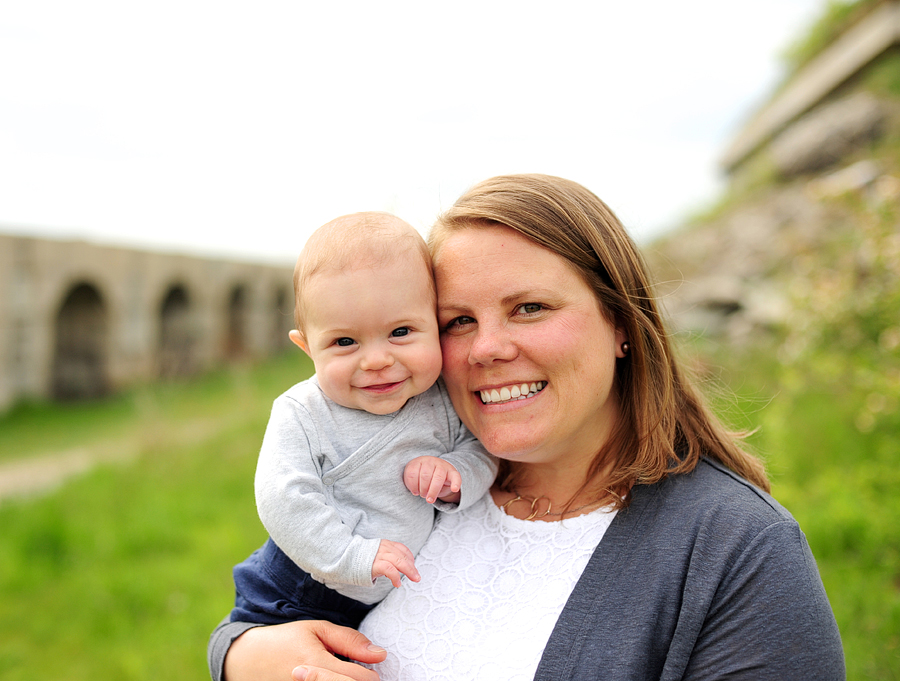 mother posing with her son