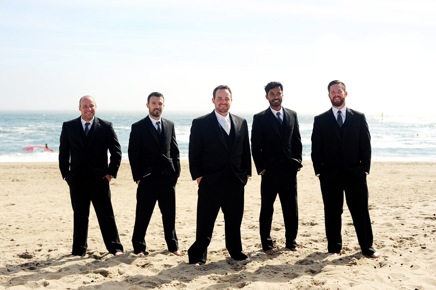 groomsmen on davenport landing beach