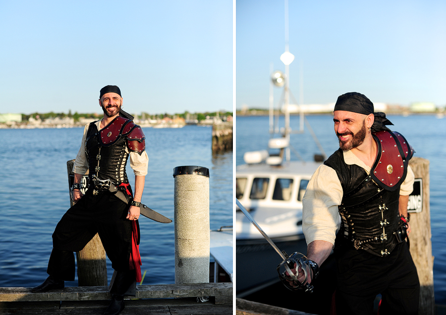 pirating posing by portland waterfront