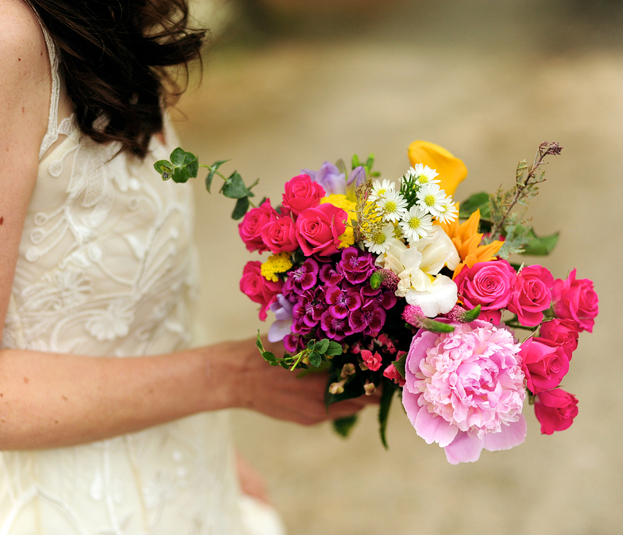 colorful bridal bouquet