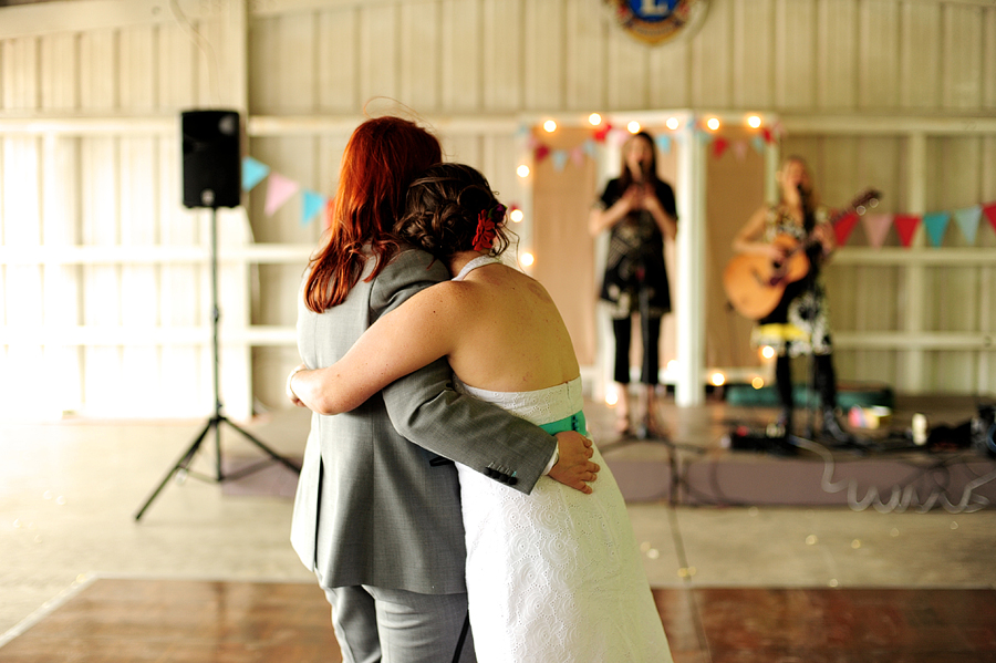 the nields playing at a wedding