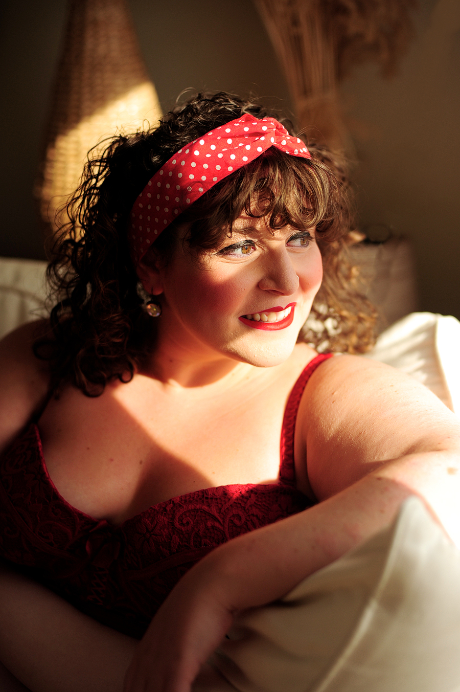 polka dot boudoir session