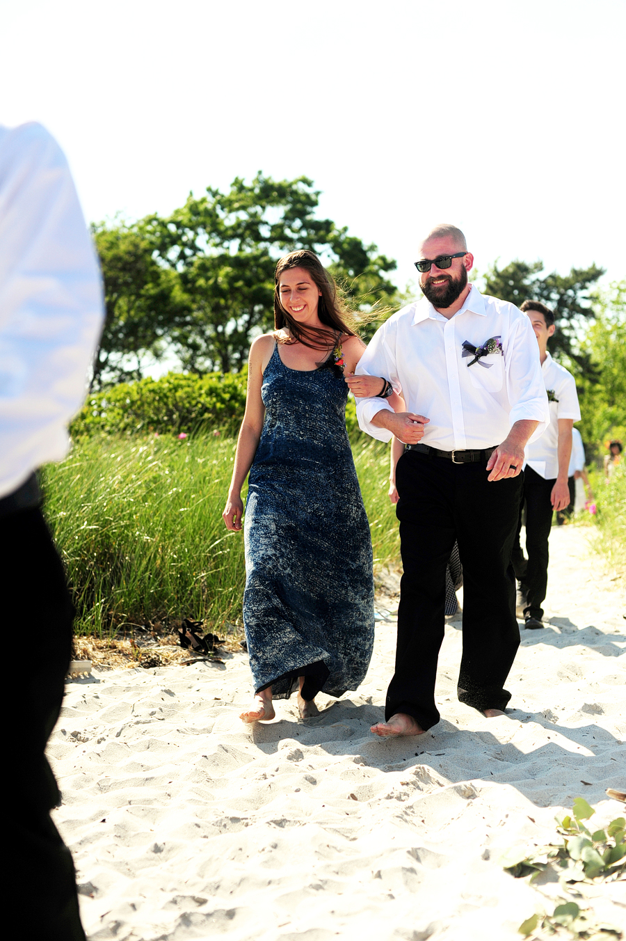 wedding party at crescent beach in cape elizabeth, maine