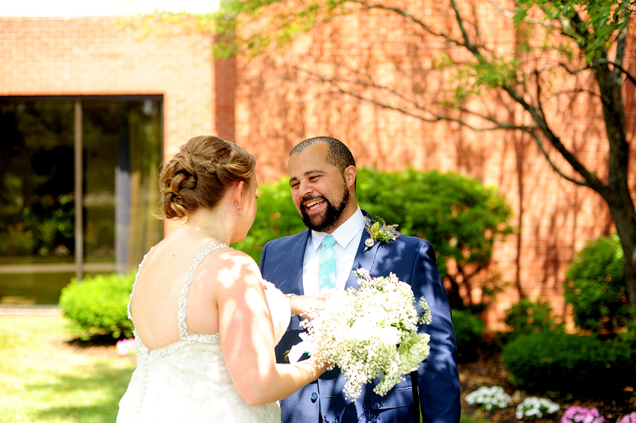 couple doing a first look before the ceremony