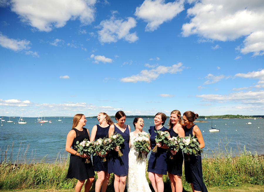 east end beach in portland, maine bridal party