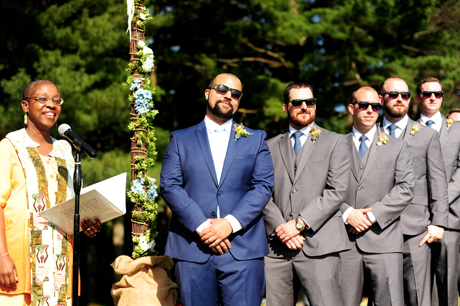 groom and groomsmen in sunglasses
