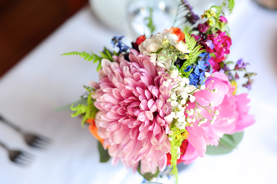 colorful floral wedding centerpiece