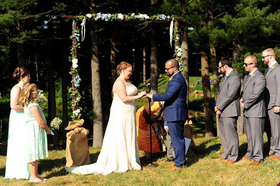 smolak farms wedding ceremony with arbor