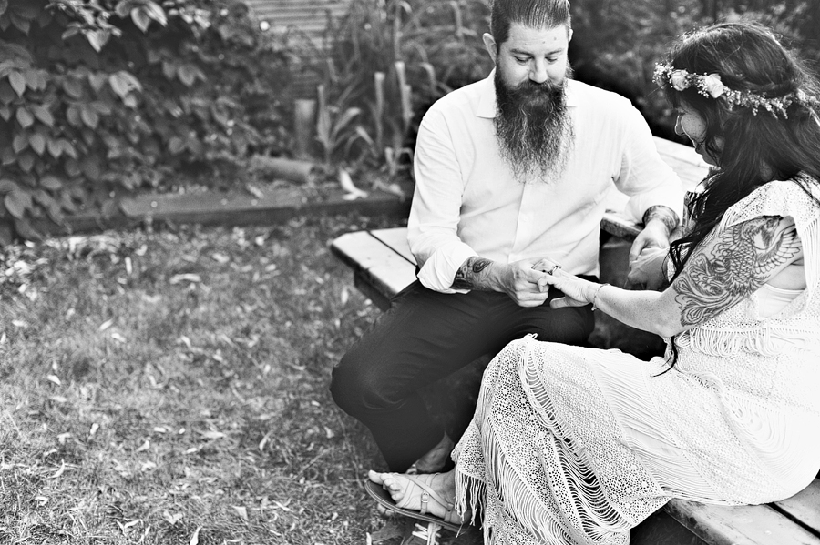 casual intimate backyard wedding in maine