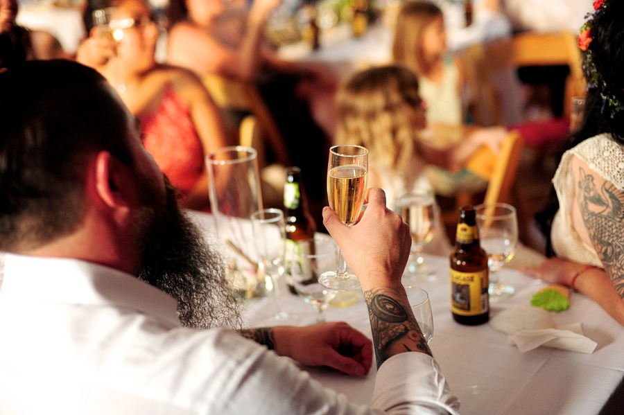 casual wedding toast at mayo street arts