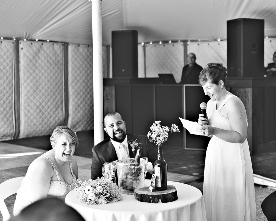 wedding toast at smolak farms in massachusetts