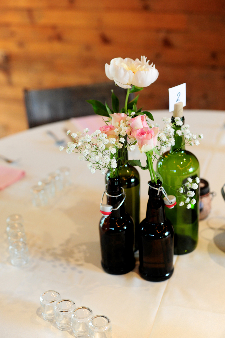 beer bottle wedding decor