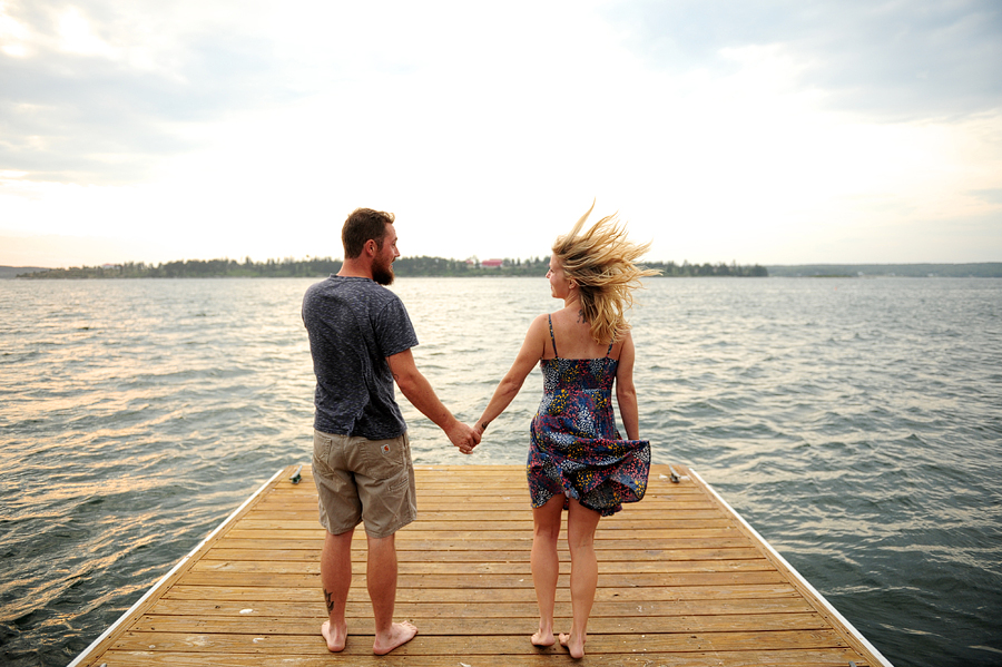 couple on a dock on cliff island