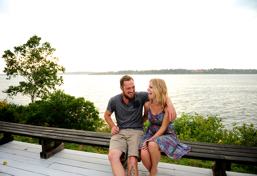 happy engagement photos in maine