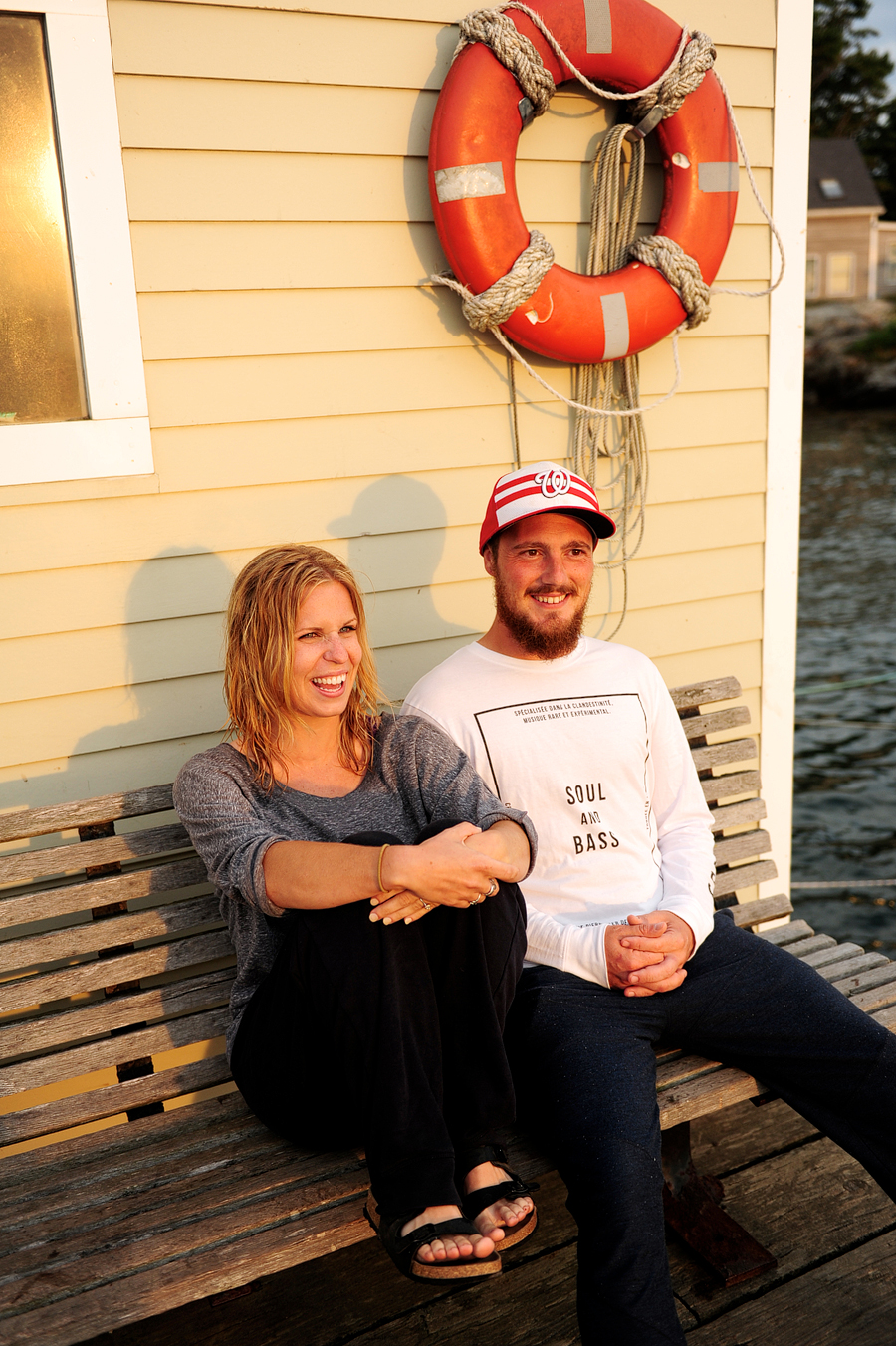 waiting for the ferry in maine