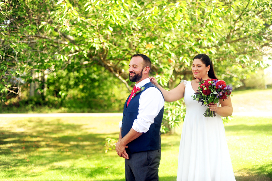 wedding in maine first look