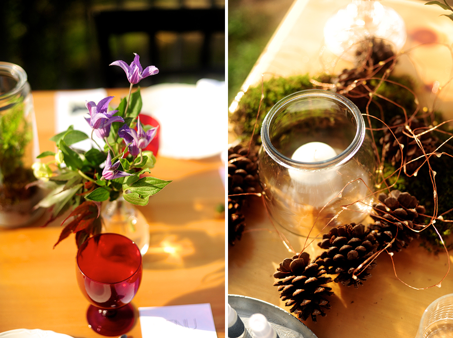 pine cones as wedding decor