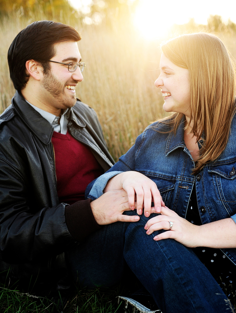 golden hour engagement photos in boston