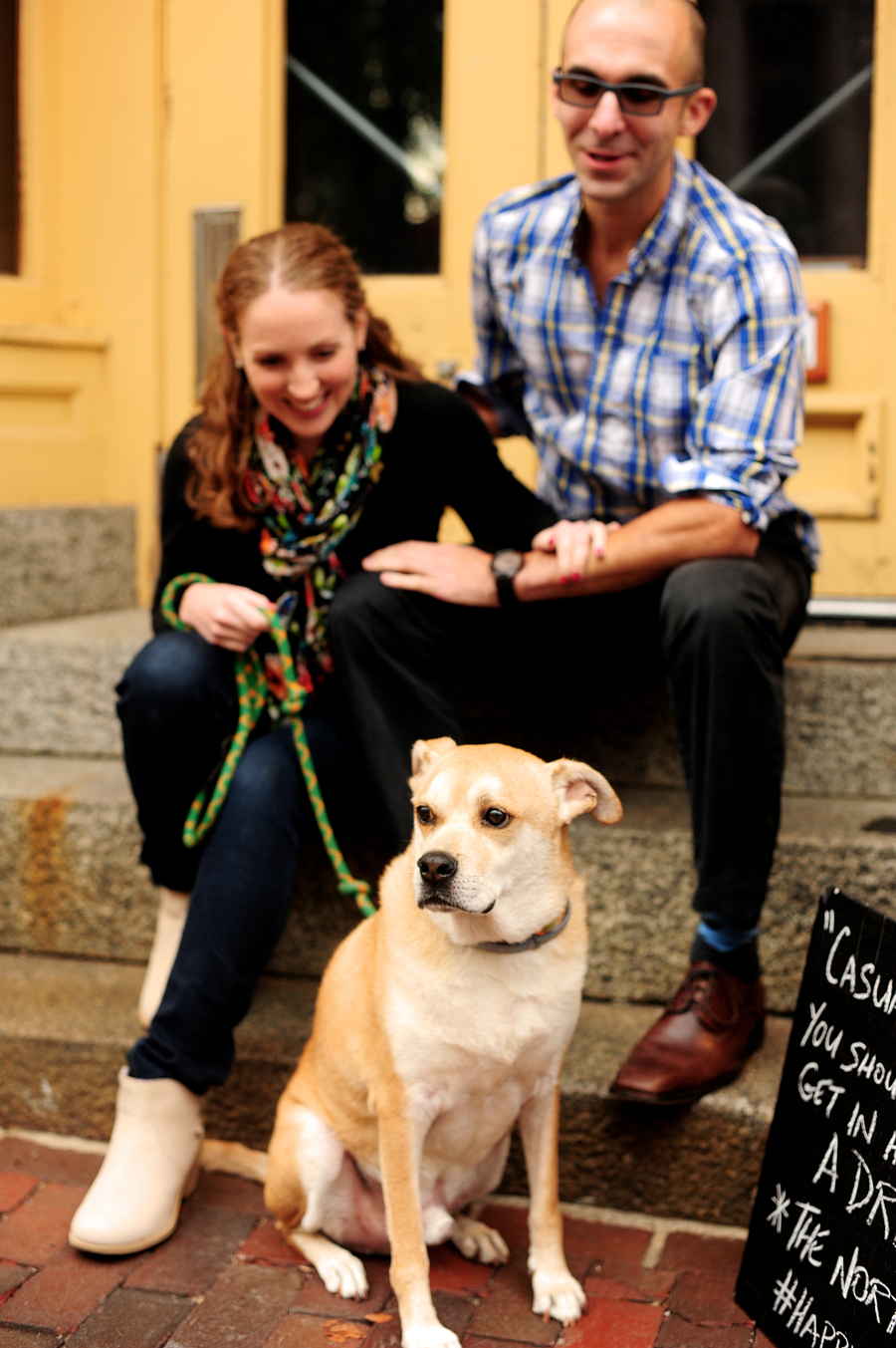 engagement photos with a dog