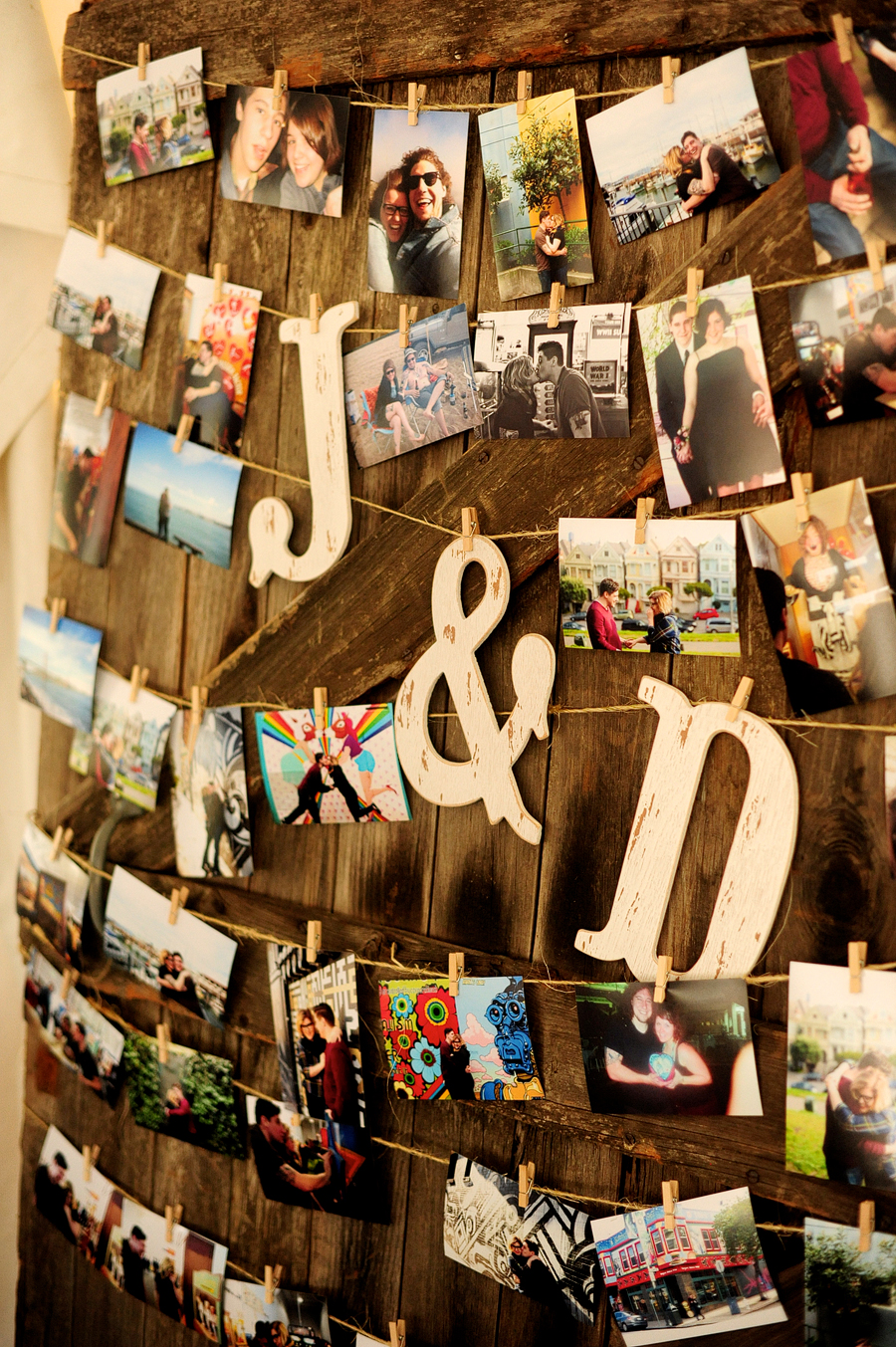 photo wall at wedding