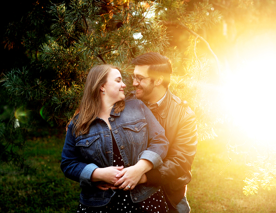 golden hour engagement session in boston