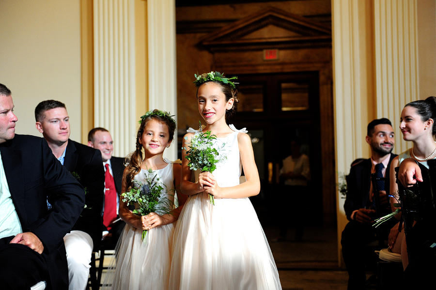 flower girls at library wedding