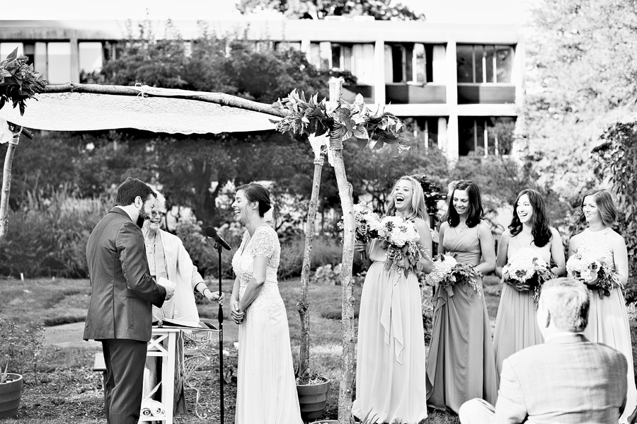 wedding ceremony with a chuppah