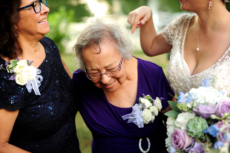 three generation wedding photo