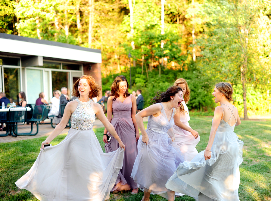bridesmaids twirling
