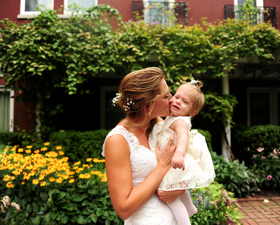 bride with her baby niece
