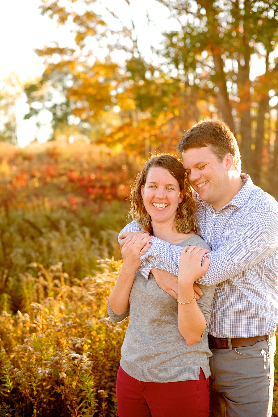 happy engagement session at fuller farm in maine
