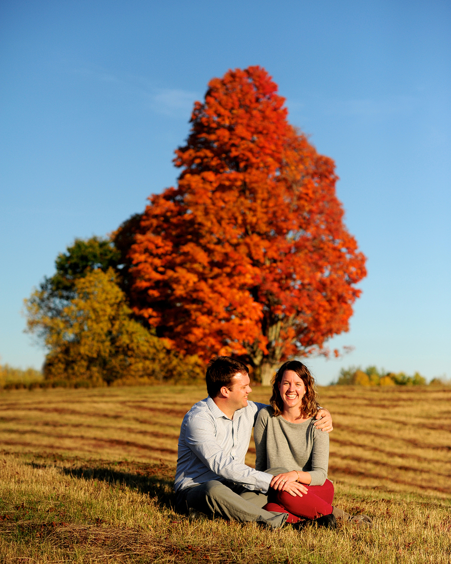 fall foliage engagement photos in maine