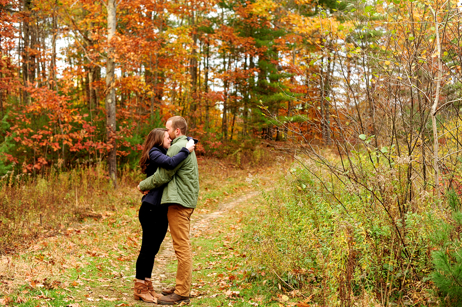 fall engagement photos in maine