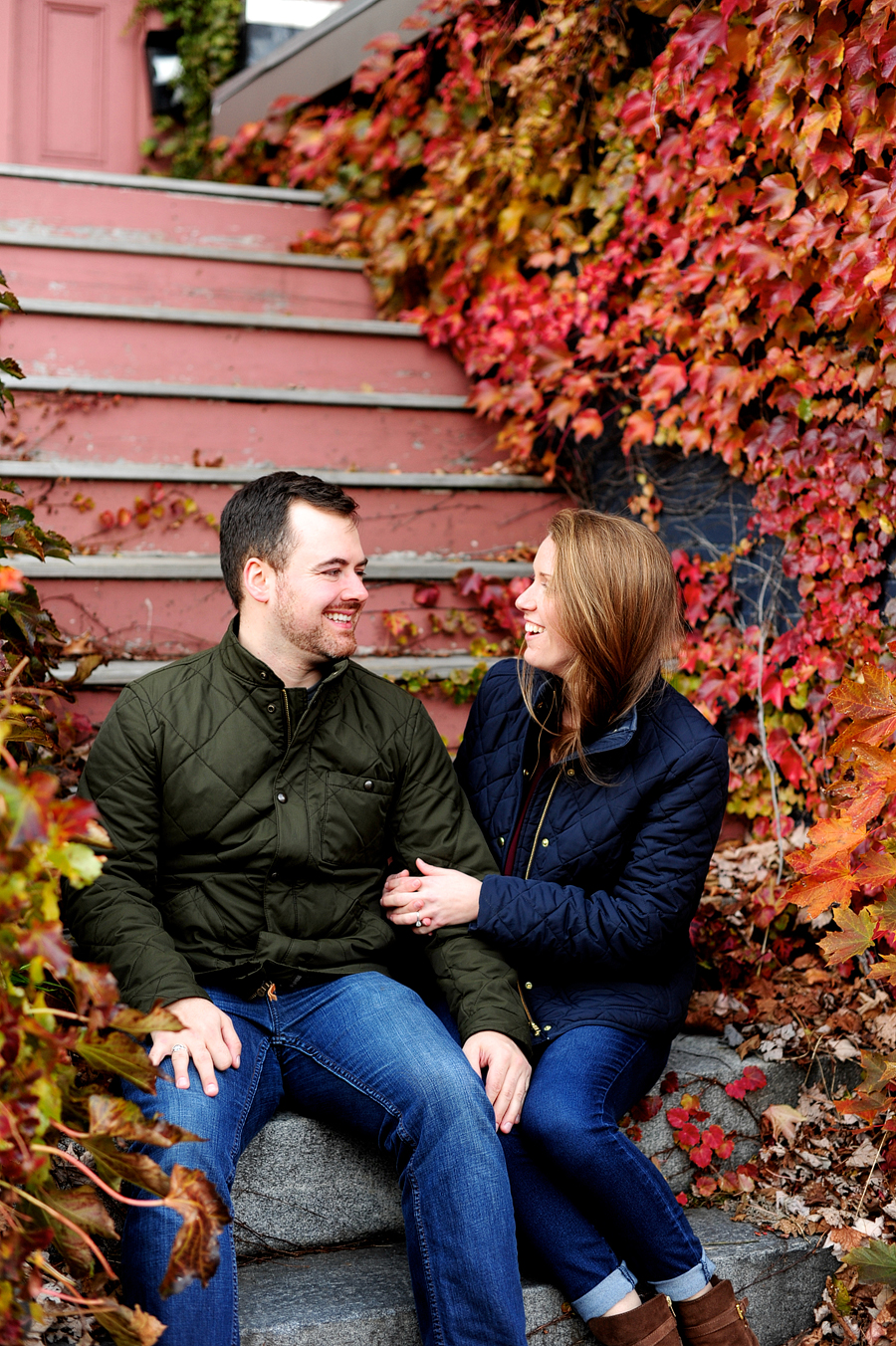 fall engagement photos in maine
