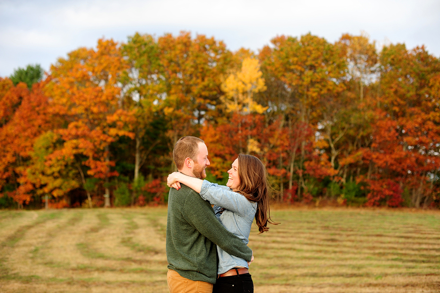 fall foliage engagement session in maine