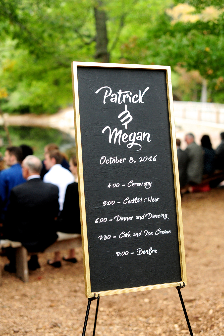 chalkboard wedding ceremony sign