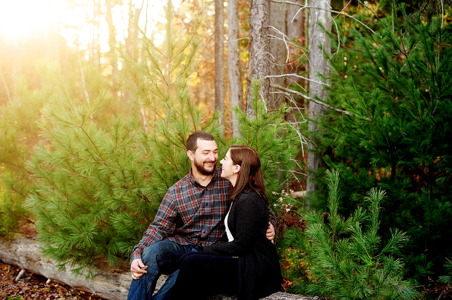 christmas tree farm engagement photos