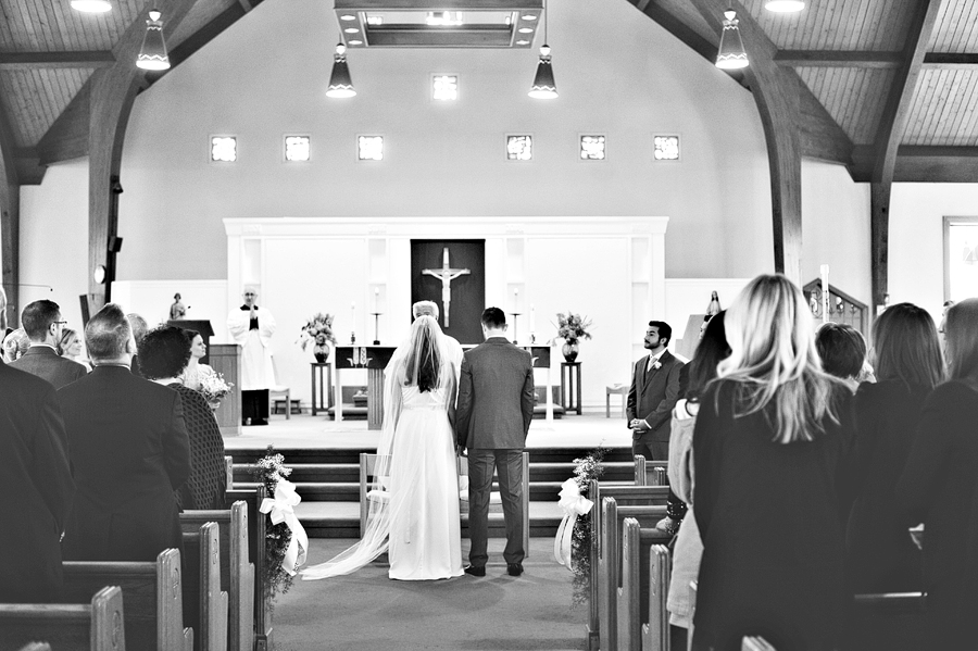 wedding ceremony at st. mary's church bath maine