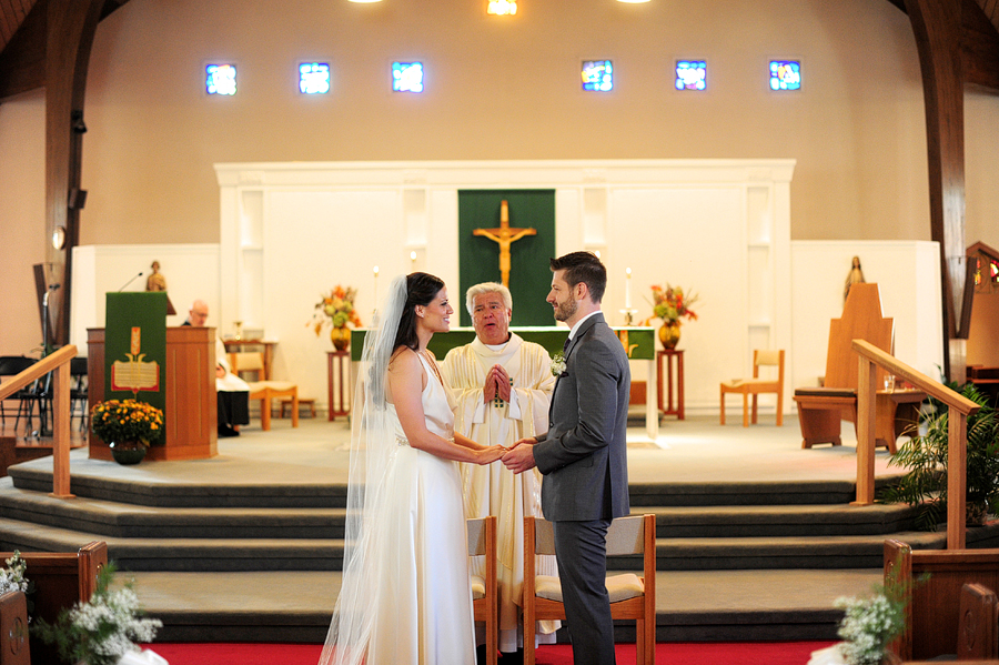 wedding ceremony at st. mary's church bath maine