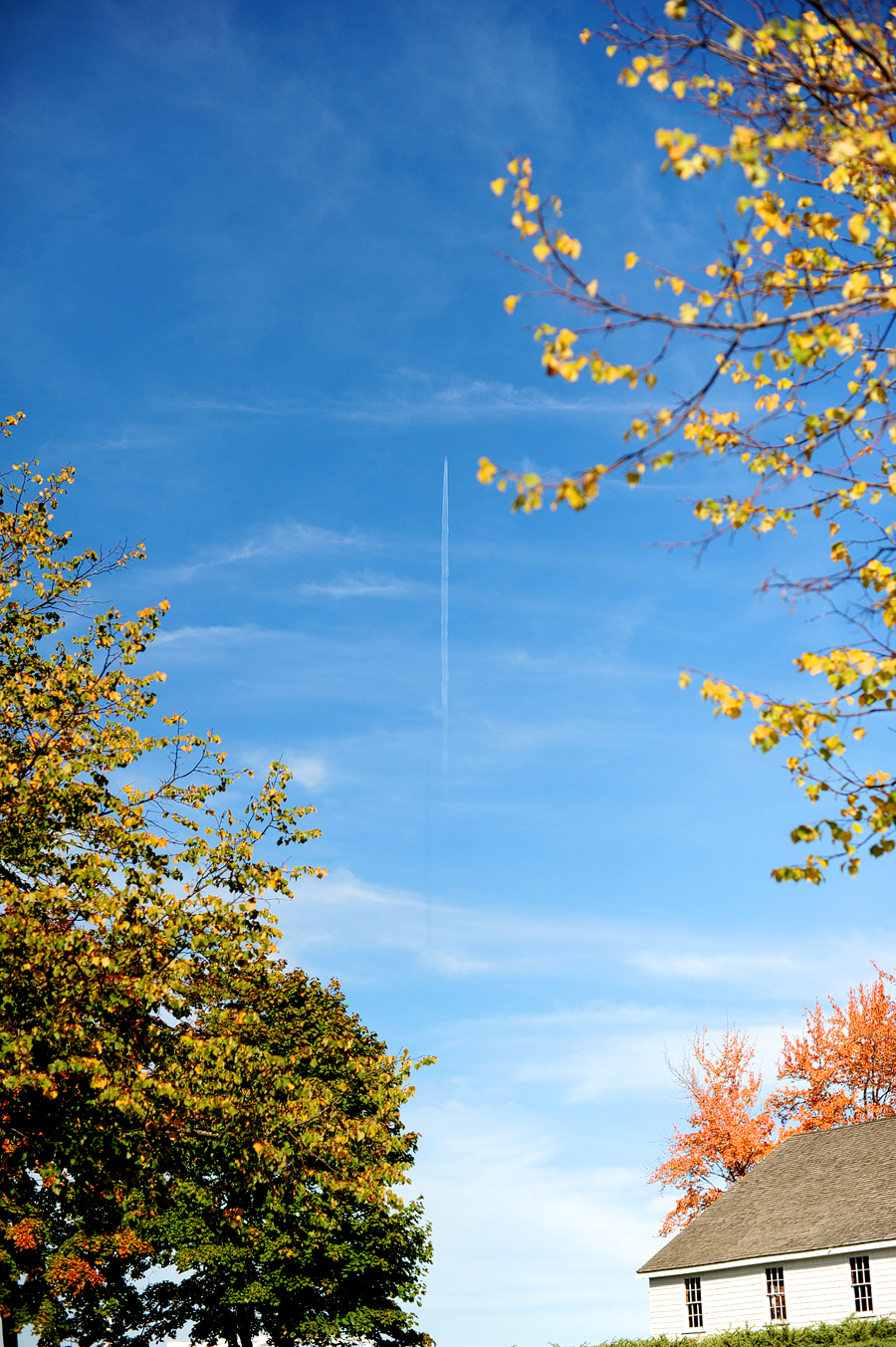 blue sky autumn maine